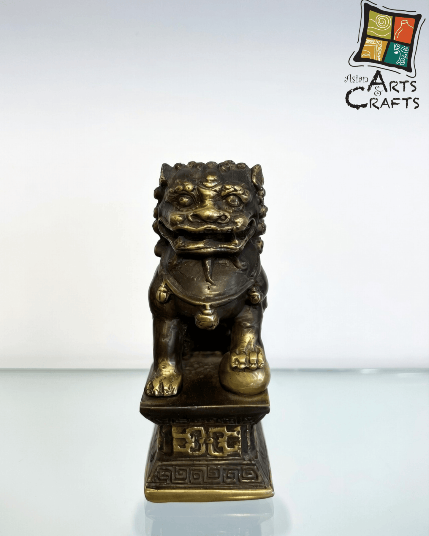Bronze Chinese Lion on Base