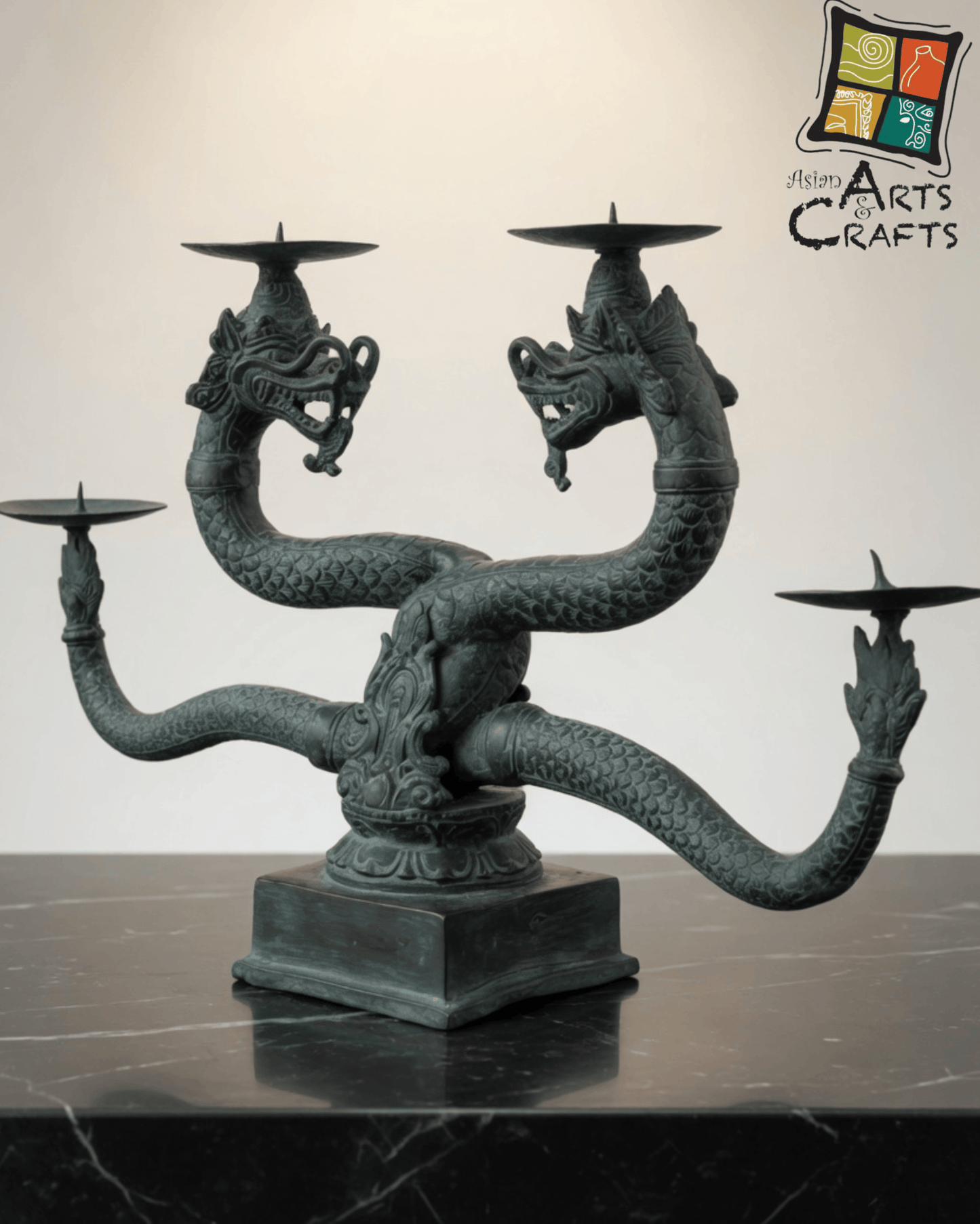 Bronze Dragon candle stand