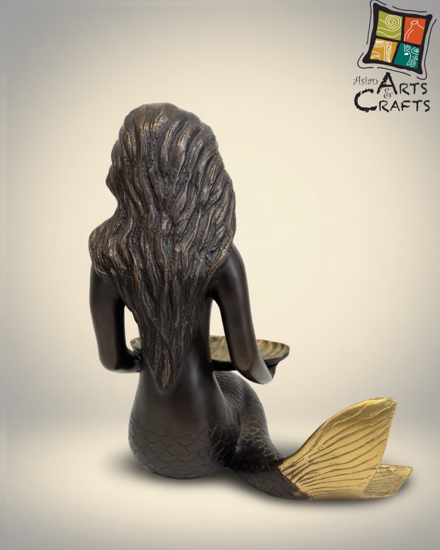 Bronze Mermaid with shell tray