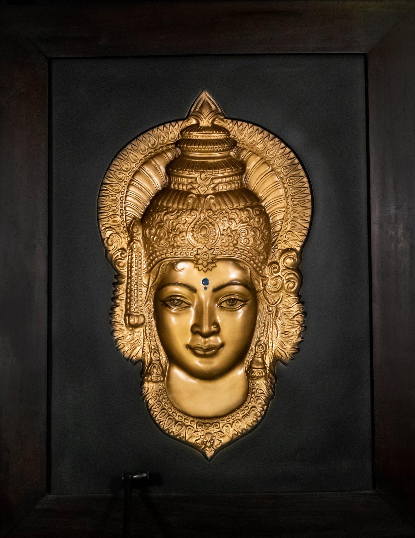 Golden Devi Head Wall Decor 3D Frame - Large