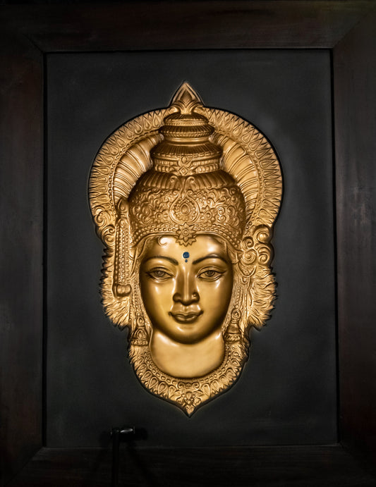 Golden Devi Head Wall Decor 3D Frame - Large