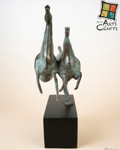 Bronze 2 horses on base