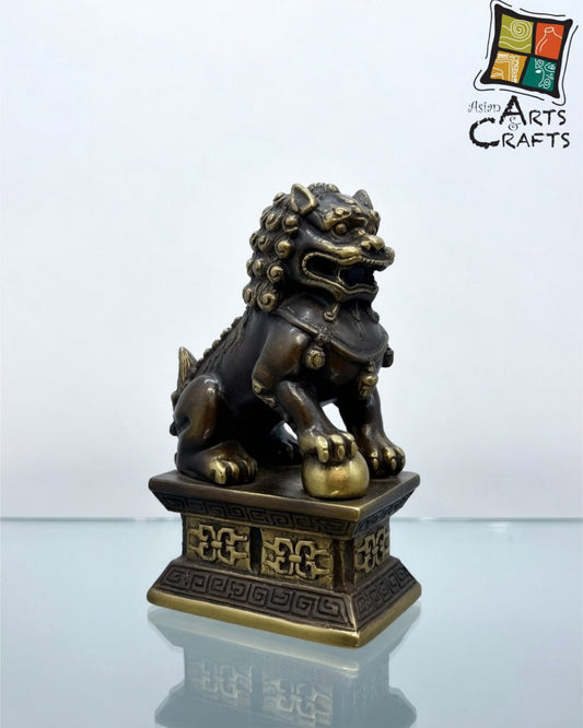 Bronze Chinese Lion on Base