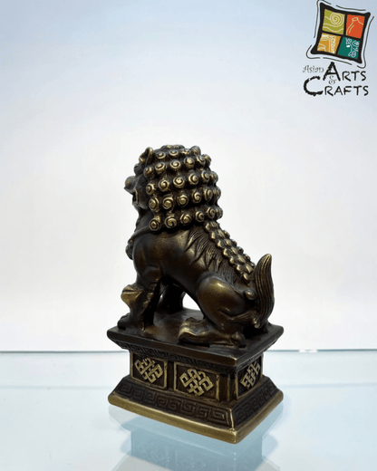 Bronze Chinese Lion on Base