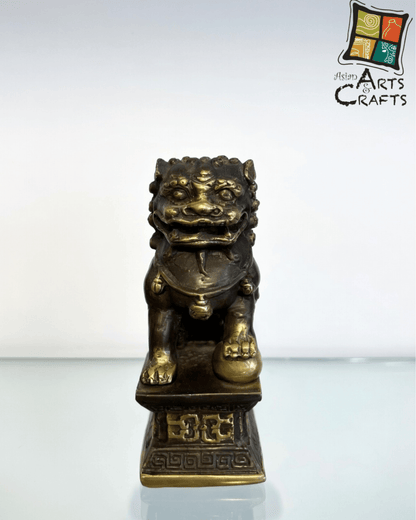 Bronze Chinese Lion on Base
