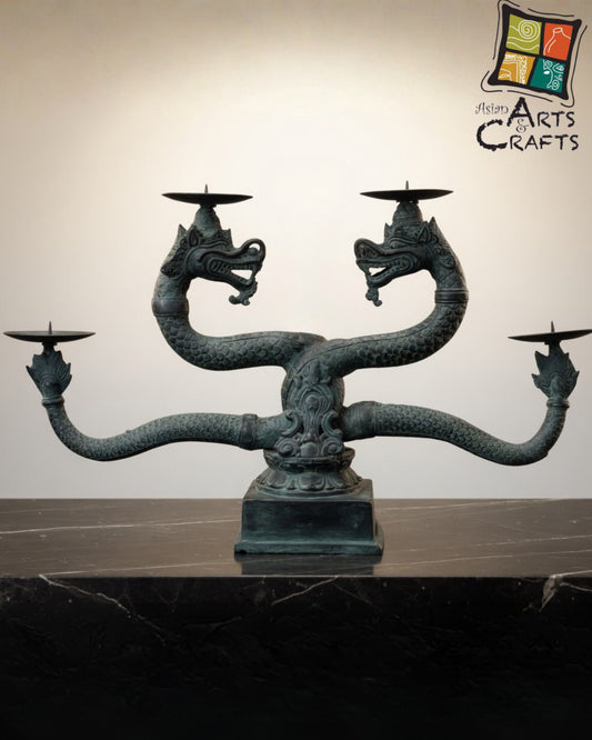 Bronze Dragon candle stand