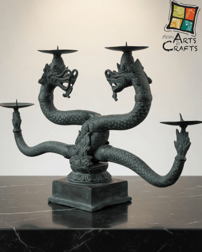 Bronze Dragon candle stand