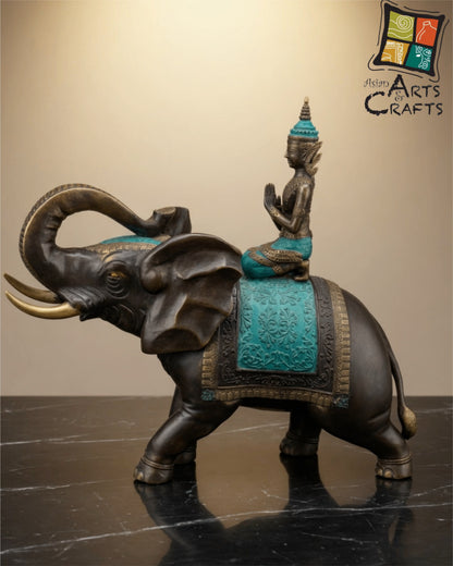 Bronze Elephant with Welcome man