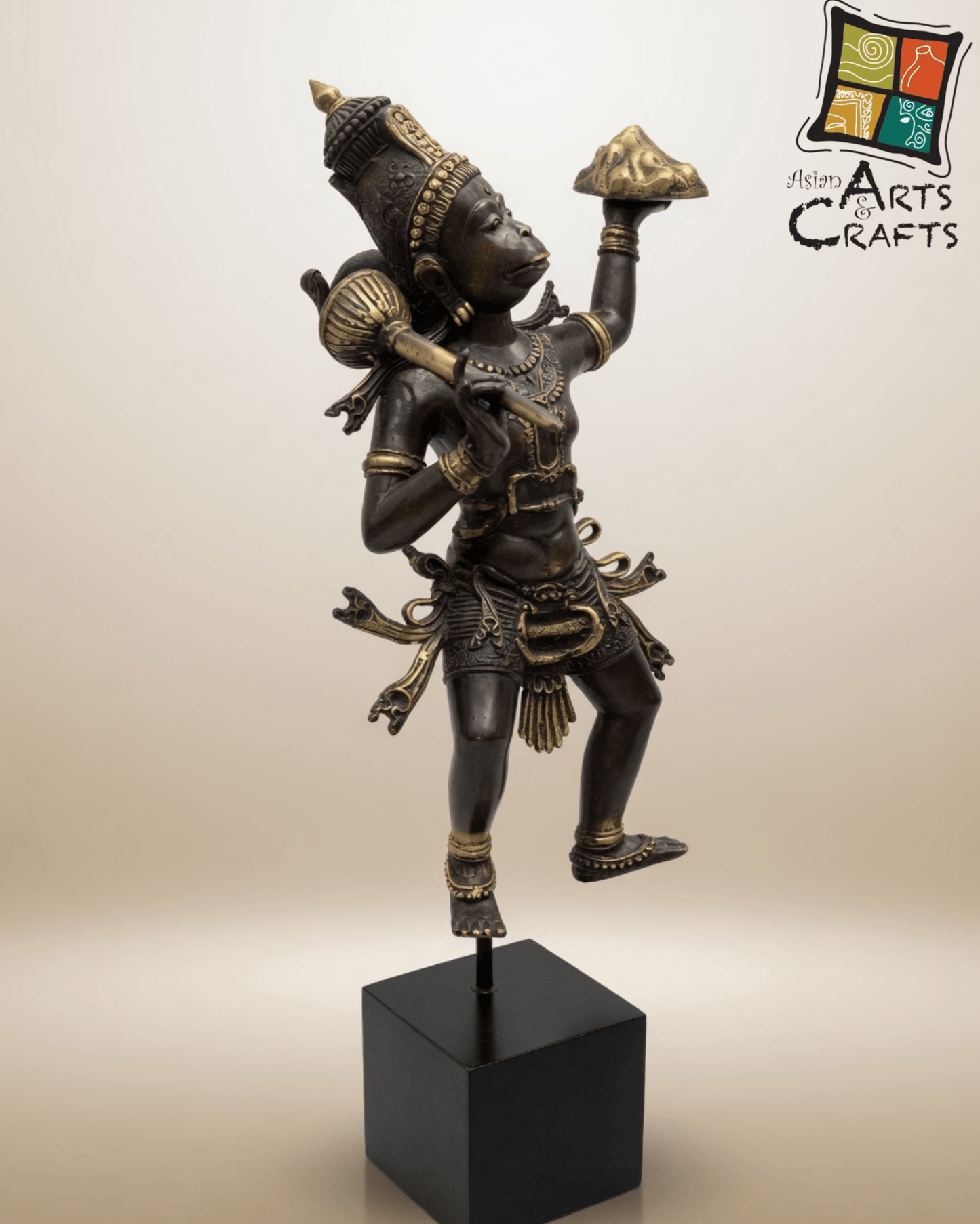 Bronze Flying Hanuman on Base