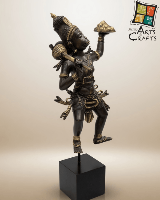 Bronze Flying Hanuman on Base
