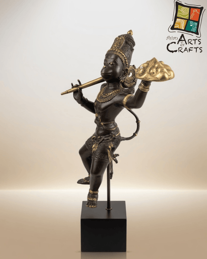 Bronze Flying Hanuman on Base