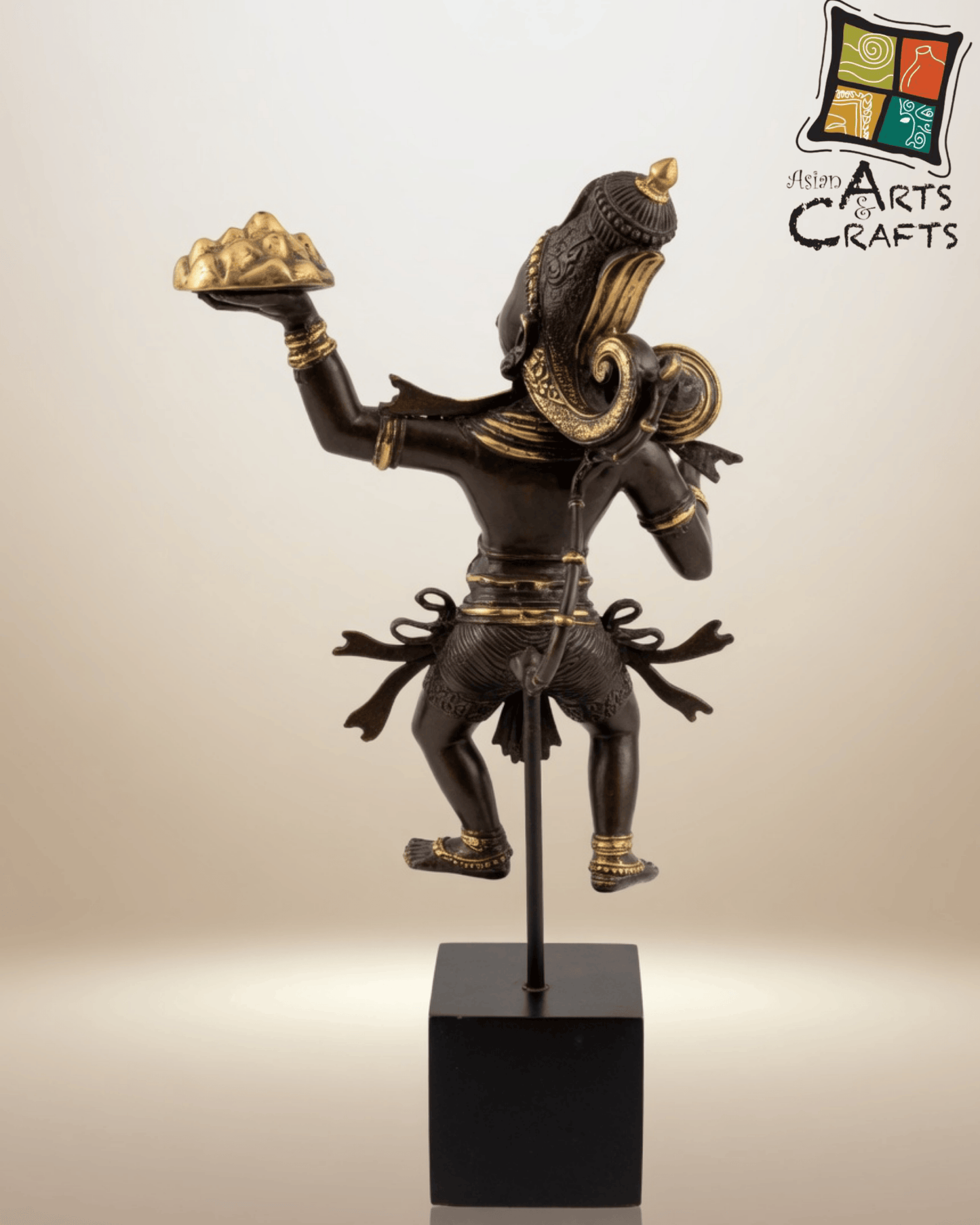 Bronze Flying Hanuman on Base