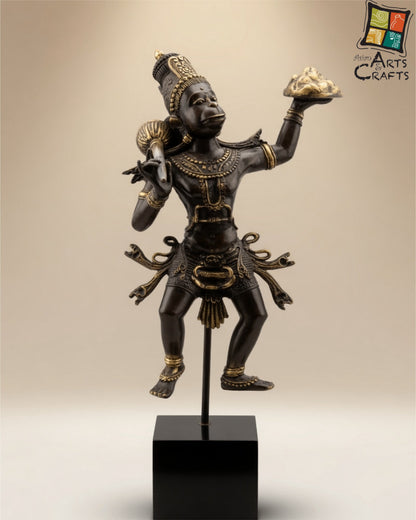 Bronze Flying Hanuman on Base