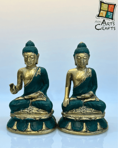 Bronze Golden Green Blessing Buddha