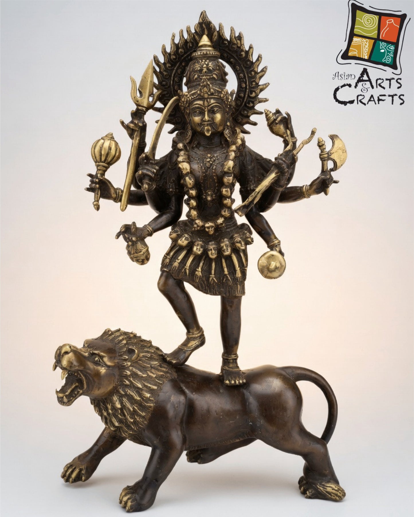 Bronze Kali on Lion
