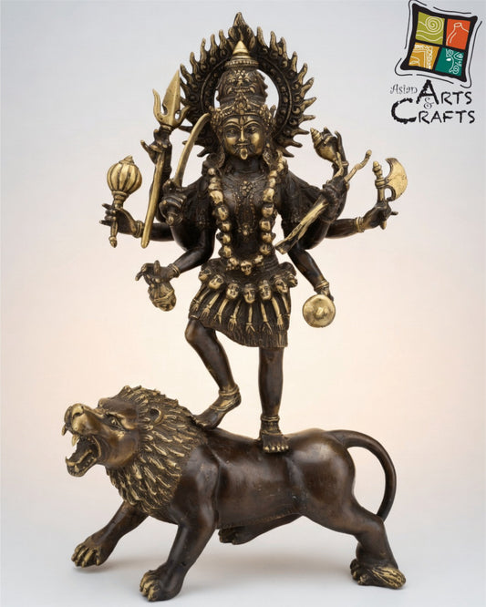 Bronze Kali on Lion