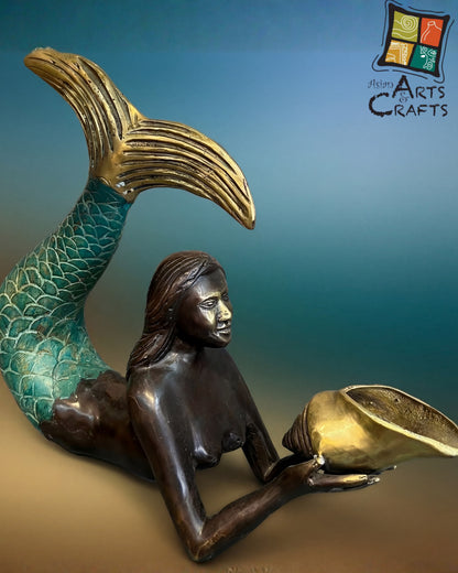 Bronze Mermaid with shell