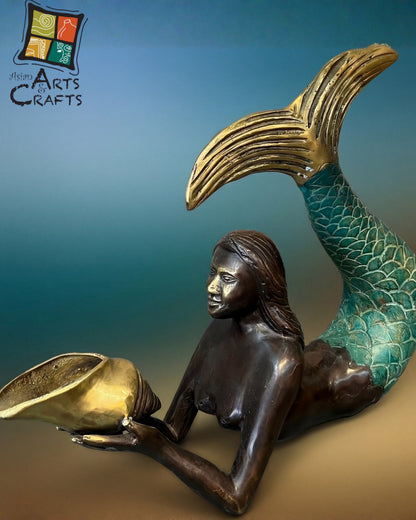 Bronze Mermaid with shell