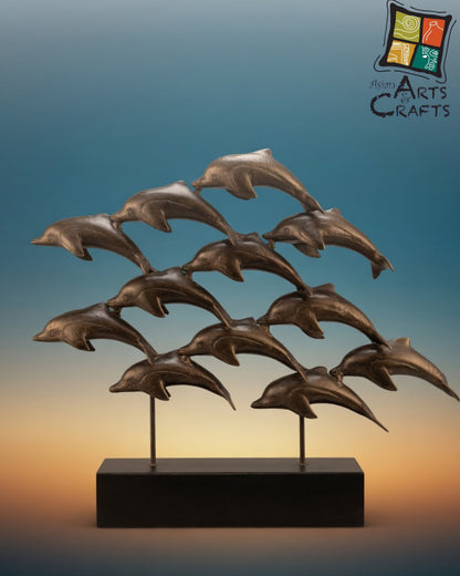 Bronze Multi Dolphins on base