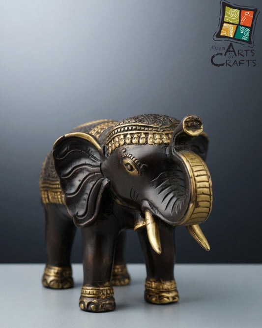 Bronze brown golden Elephant trun up
