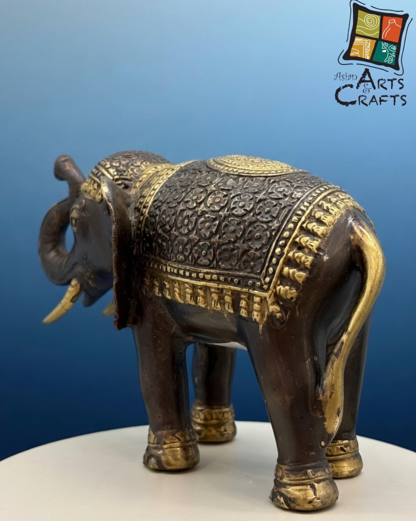 Bronze brown golden Elephant trun up