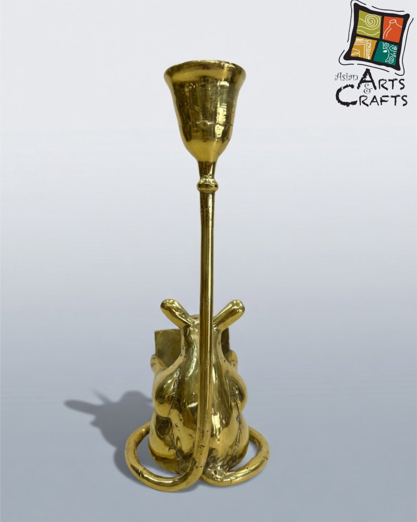 Bronze golden mouse candle stand