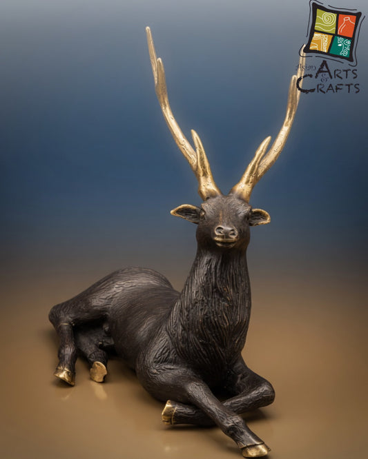 Bronze sitting Deer