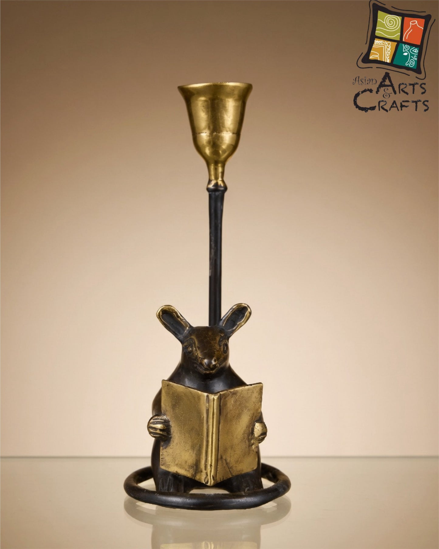 Bronze brown golden Mouse Candle stand