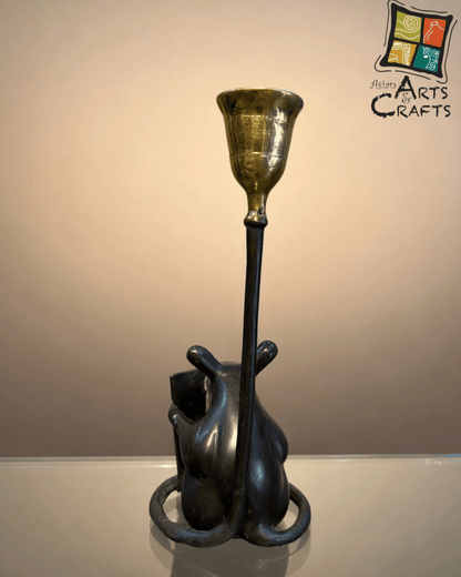 Bronze brown golden Mouse Candle stand