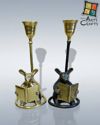 Bronze brown golden Mouse Candle stand