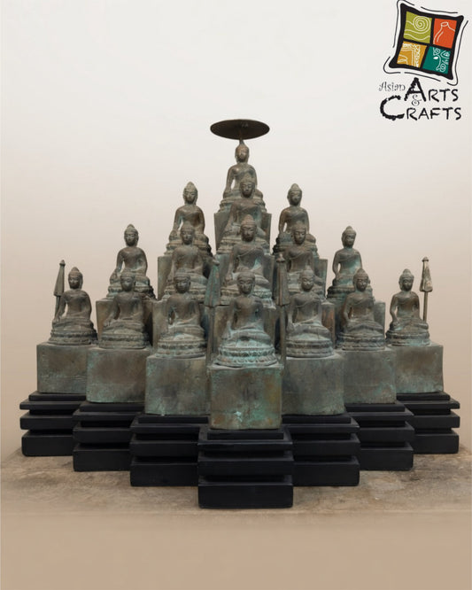 Bronze set of Borobudur Buddhas statues