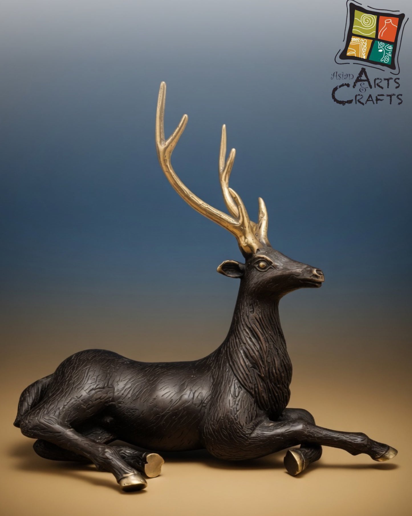 Bronze sitting Deer