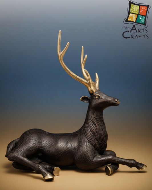 Bronze sitting Deer