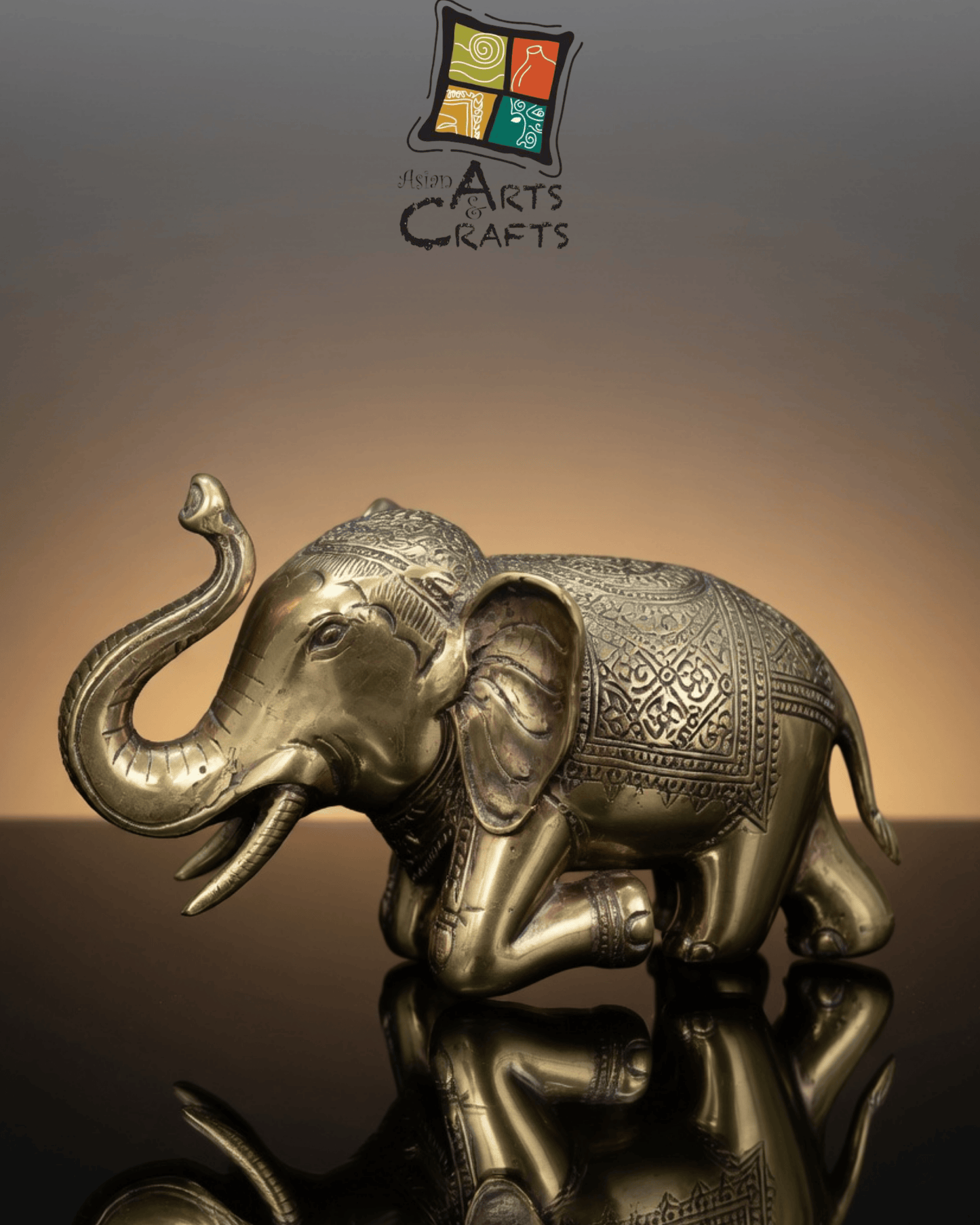 Bronze sitting Elephant