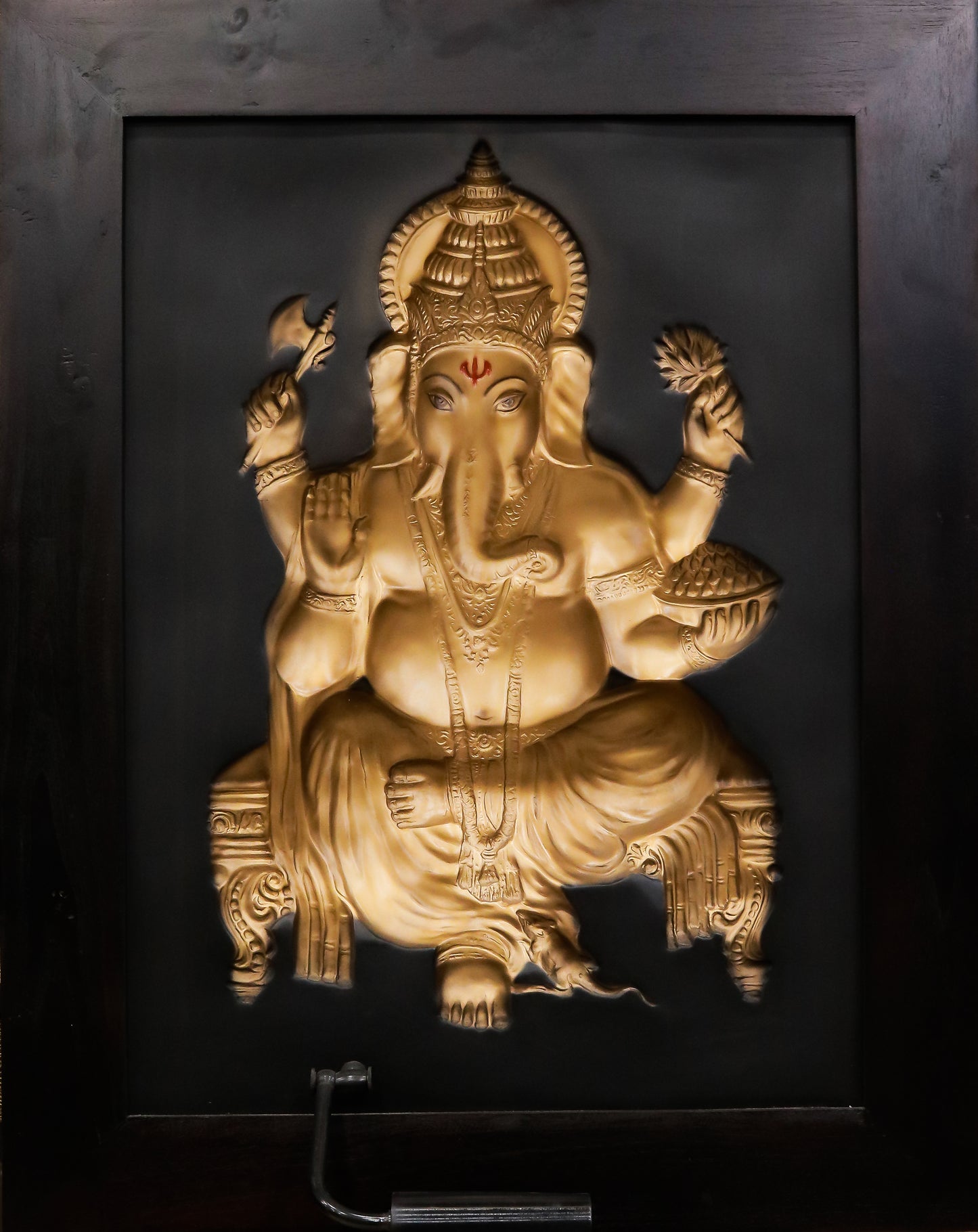 Ganesh Head Photo Frame Gold (Full)