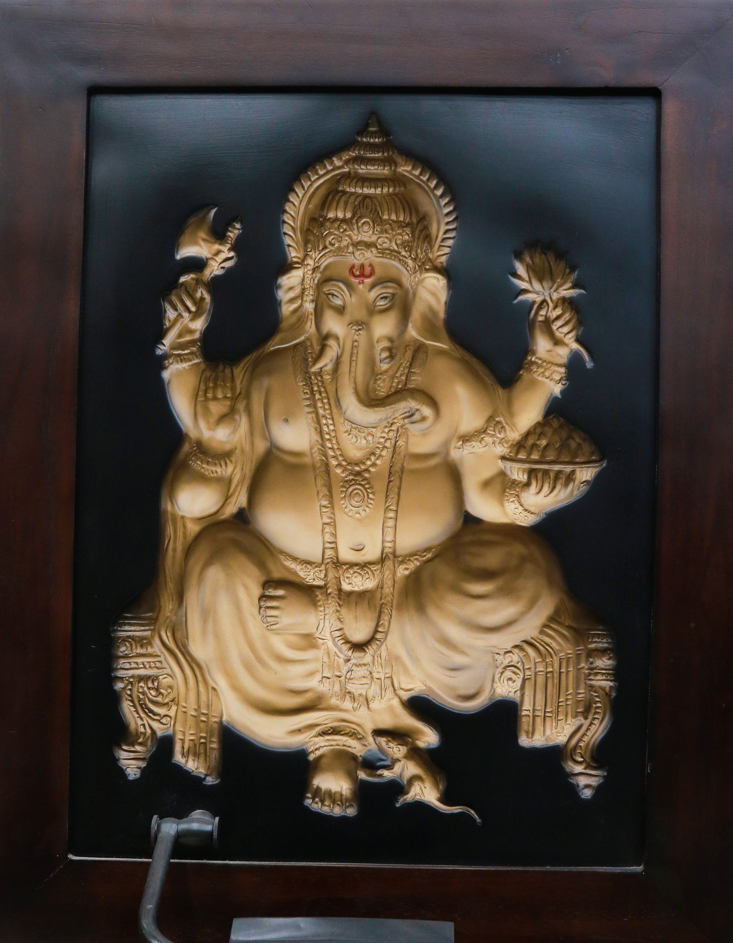 Ganesh Head Photo Frame Gold (Full)