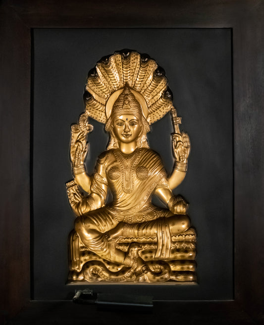 Supreme Power: Goddess Parashakthi Gold 3D Wall Frame