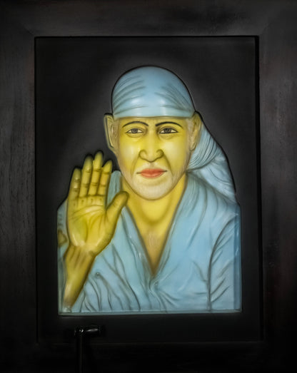 Shirdi Sai Baba 3D Relief Wall Frame (Colored)