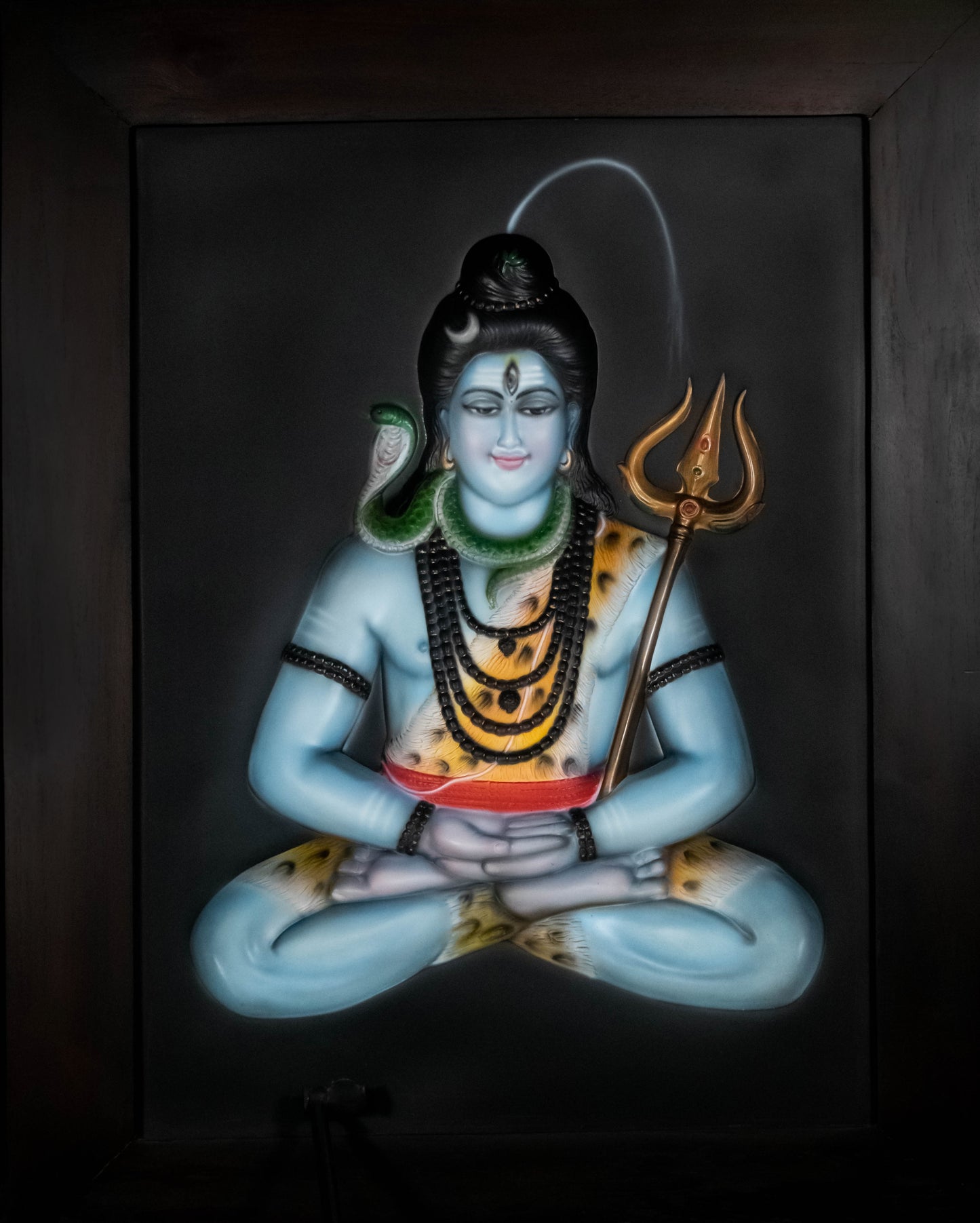 Cosmic Consciousness: Lord Shiva 3D Relief Wall Frame