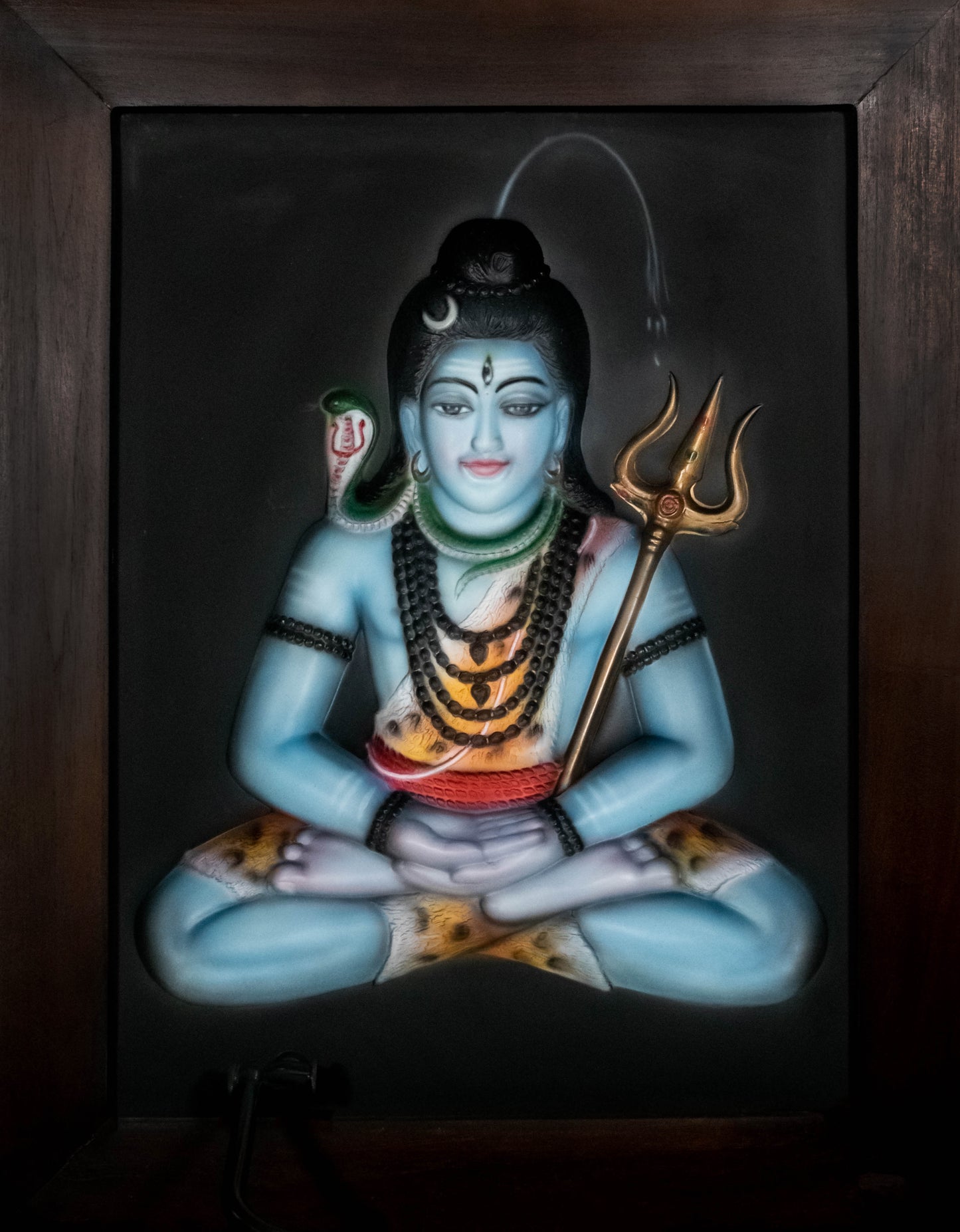 Cosmic Consciousness: Lord Shiva 3D Relief Wall Frame