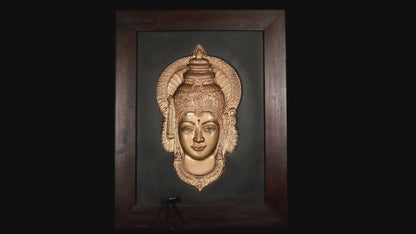 Golden Devi Head Wall Decor 3D Frame - Large