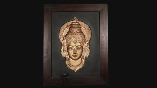 Golden Devi Head Wall Decor 3D Frame - Large