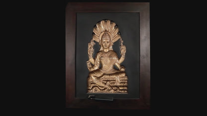 Supreme Power: Goddess Parashakthi Gold 3D Wall Frame