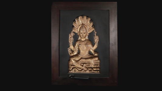 Supreme Power: Goddess Parashakthi Gold 3D Wall Frame