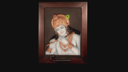 Lord Krishna with Flute 3D Wall Frame