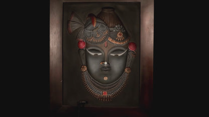Divine Darshan: Shrinathji 3D Relief Wall Frame (Colored)
