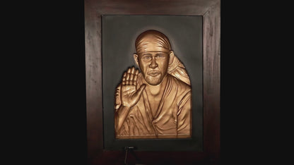 Sai Baba Gold 3D Relief Wall Frame