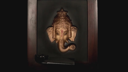 Ganesh Head Photo Frame Gold
