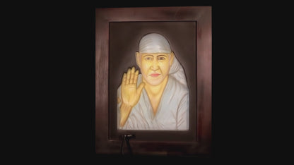 Shirdi Sai Baba 3D Relief Wall Frame (Colored)