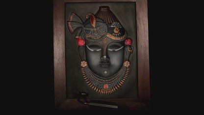 Divine Darshan: Shrinathji 3D Relief Wall Frame (Colored)